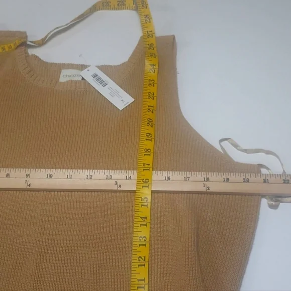 NWT CHICO'S Women's Camel Sleeveless with Cover-Up Sweater Size 3 US XL - Picture 6 of 9